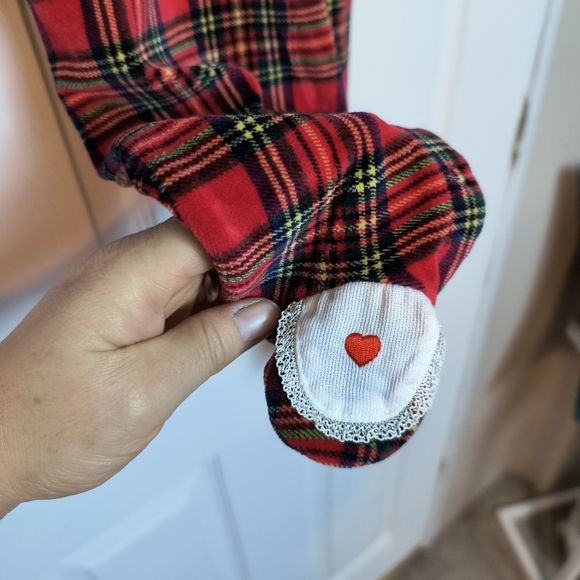 First Impressions Velour Christmas Print/Plaid size 3/6 M - Picture 5 of 8